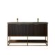 Vinnova Donostia 60" Vanity in Walnut with Grey Composite Armani limestone board stone countertop With Mirror  737060-NLW-ALB - Image 10