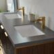 Vinnova Donostia 60" Vanity in Walnut with Grey Composite Armani limestone board stone countertop With Mirror  737060-NLW-ALB - Image 15