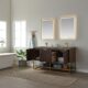 Vinnova Donostia 60" Vanity in Walnut with Grey Composite Armani limestone board stone countertop With Mirror  737060-NLW-ALB - Image 4