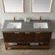 Vinnova Donostia 60" Vanity in Walnut with Grey Composite Armani limestone board stone countertop With Mirror  737060-NLW-ALB - Image 6