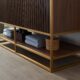 Vinnova Donostia 60" Vanity in Walnut with Grey Composite Armani limestone board stone countertop With Mirror  737060-NLW-ALB - Image 8