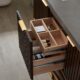 Vinnova Donostia 60" Vanity in Walnut with Grey Composite Armani limestone board stone countertop With Mirror  737060-NLW-ALB - Image 9