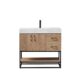 Vinnova Alistair 36B" Single Vanity in North American Oak with White Grain Stone Countertop With Mirror  789036B-NO-GW - Image 12