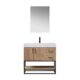 Vinnova Alistair 36B" Single Vanity in North American Oak with White Grain Stone Countertop With Mirror  789036B-NO-GW