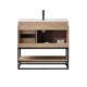 Vinnova Alistair 36B" Single Vanity in North American Oak with White Grain Stone Countertop With Mirror  789036B-NO-GW - Image 11