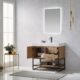 Vinnova Alistair 36B" Single Vanity in North American Oak with White Grain Stone Countertop With Mirror  789036B-NO-GW - Image 4