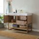 Vinnova Alistair 42" Single Vanity in North American Oak with White Grain Stone Countertop With Mirror  789042-NO-GW - Image 12