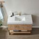 Vinnova Alistair 42" Single Vanity in North American Oak with White Grain Stone Countertop With Mirror  789042-NO-GW - Image 13
