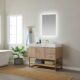 Vinnova Alistair 42" Single Vanity in North American Oak with White Grain Stone Countertop With Mirror  789042-NO-GW - Image 3