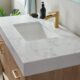Vinnova Alistair 42" Single Vanity in North American Oak with White Grain Stone Countertop With Mirror  789042-NO-GW - Image 6