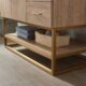 Vinnova Alistair 42" Single Vanity in North American Oak with White Grain Stone Countertop With Mirror  789042-NO-GW - Image 7
