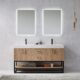 Vinnova Alistair 60B" Double Vanity in North American Oak with White Grain Stone Countertop With Mirror  789060B-NO-GW - Image 2