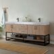 Vinnova Alistair 72B" Double Vanity in North American Oak with White Grain Stone Countertop With Mirror  789072B-NO-GW - Image 11