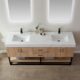 Vinnova Alistair 72B" Double Vanity in North American Oak with White Grain Stone Countertop With Mirror  789072B-NO-GW - Image 5