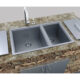 Sunstone Over/Under 34" x 12" Height Double Basin Sink with 2 Covers B-SK34 - Image 8