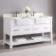 Altair Georgia 60" Double Bathroom Vanity Set in White and Composite Carrara White Stone Top with White Farmhouse Basin with Mirror  537060-WH-AW - Image 7