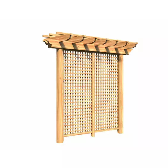 images Creekvine Designs 3' x 8' Treated Pine Monterrey Pergola with Lattice HBWTPMPPL3x8CVD - Image 1