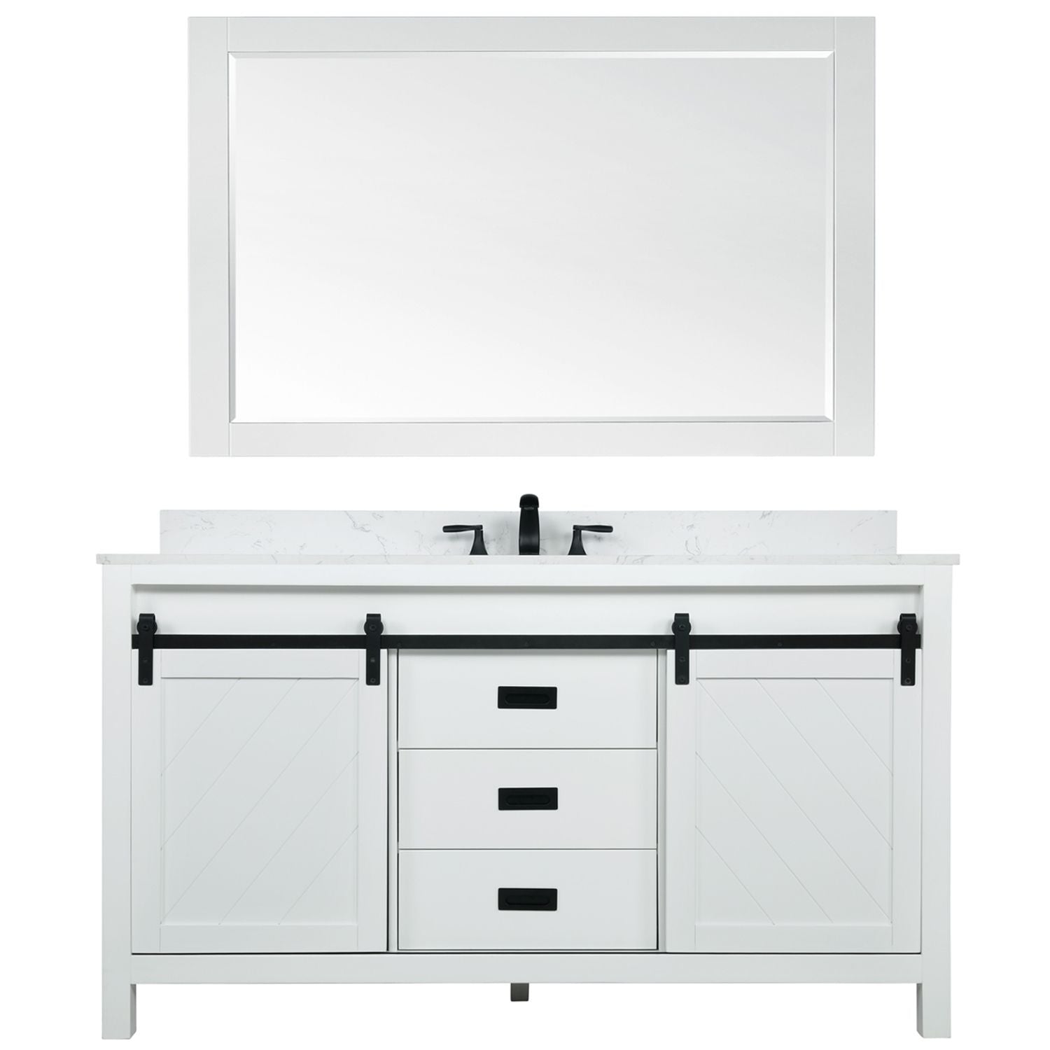 images Altair Kinsley 60" Single Bathroom Vanity Set in White and Carrara White Marble Countertop with Mirror 536060S-WH-AW - Image 1