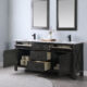 Altair Maribella 72" Double Bathroom Vanity Set in Rust Black and Carrara White Marble Countertop with Mirror  535072-RL-CA - Image 9