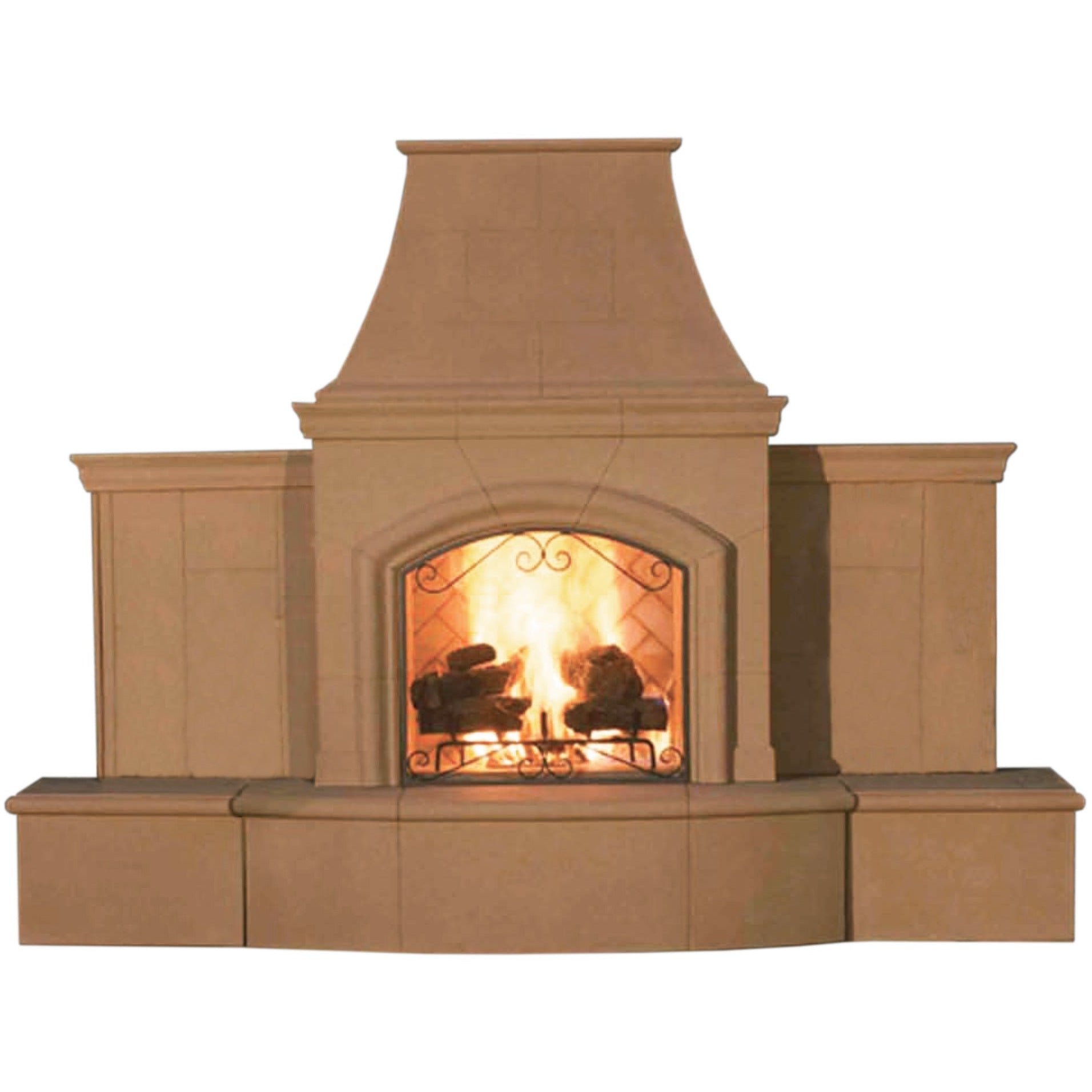 images American Fyre Designs Grand Phoenix Outdoor Vented Fireplace with Extended Bullnose Hearth 818-05-N-CB-RBC - Image 1