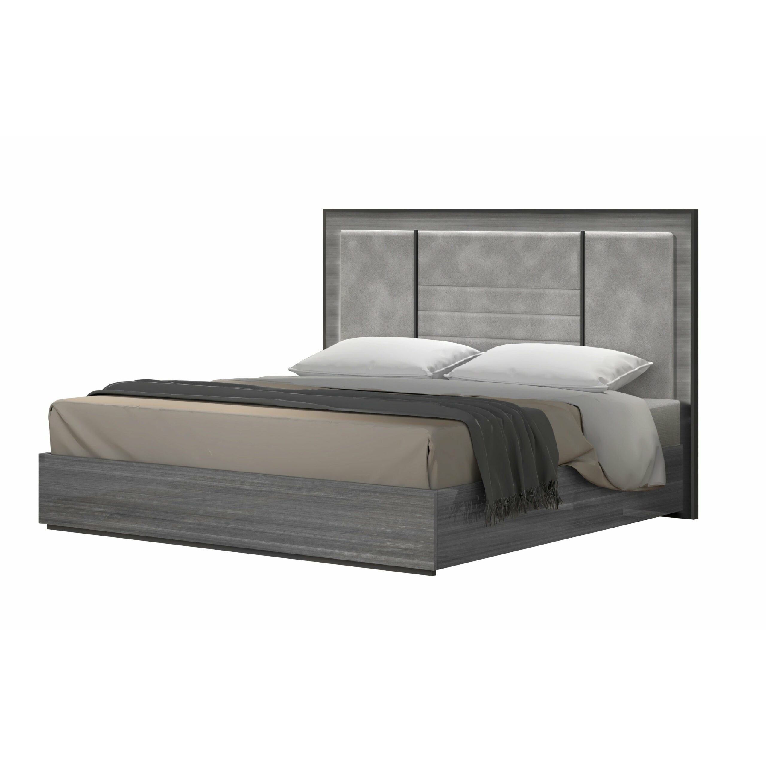 images J&M Furniture Blade Premium Queen Bed in Light Moon Grey 17450-Q - Image 1