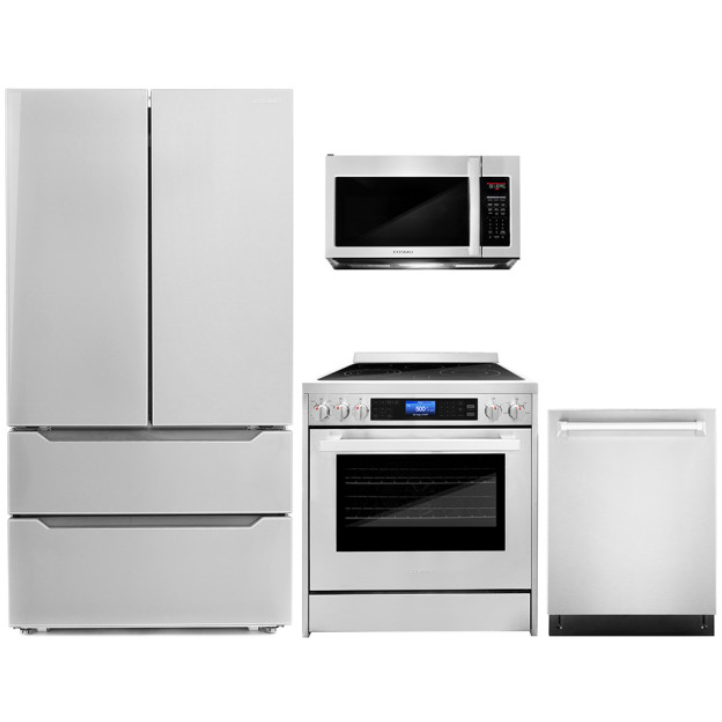 images Cosmo 4-Piece, 30" Microwave, 30" Electric Range, Dishwasher and Refrigerator COS-4PKG-083 - Image 1