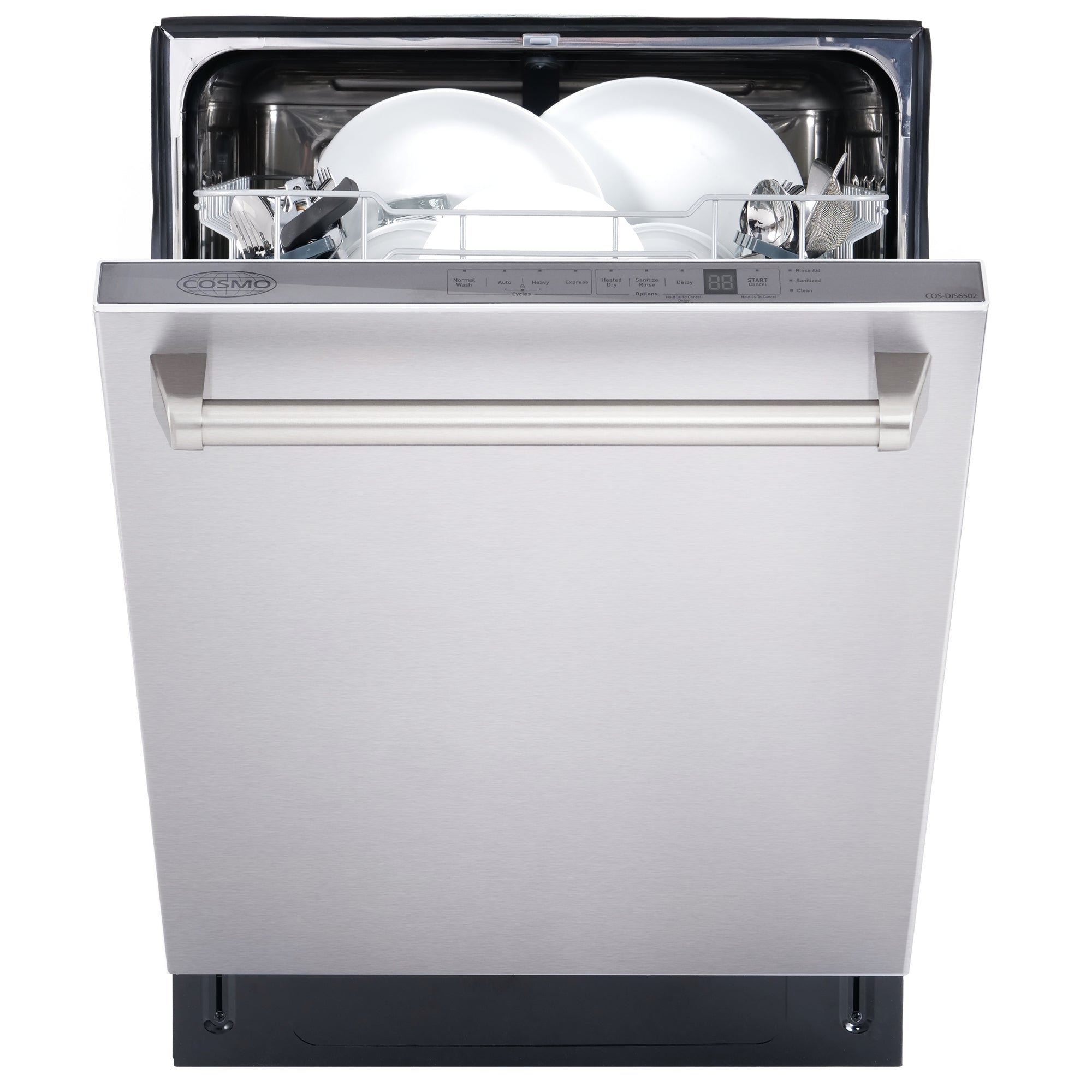 images Cosmo 24" Top Control Built-In Tall Tub Dishwasher Fingerprint Resistant, Stainless Steel COS-DIS6502 - Image 1