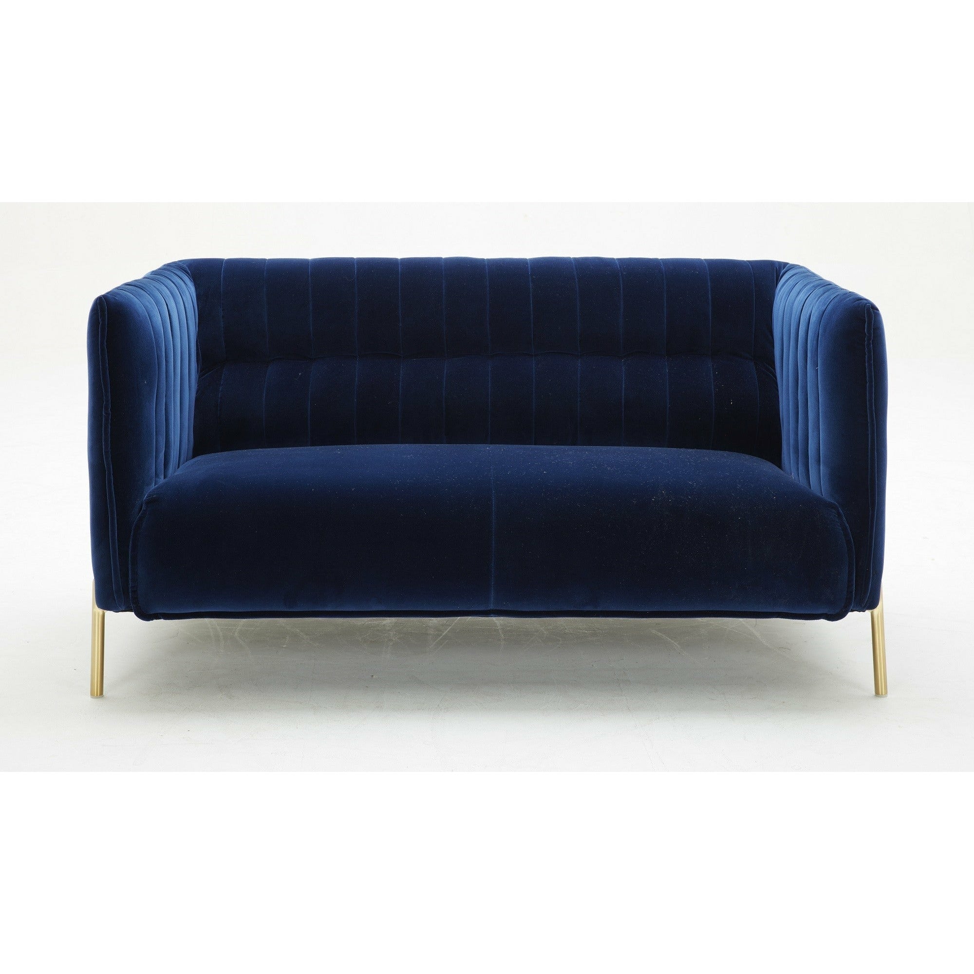 images J&M Furniture Deco Love Seat in Blue Fabric 17663-B-L - Image 1