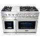 Cosmo 48'' 6.8 cu. ft. Double Oven Commercial Gas Range with Fan Assist Convection Oven in Stainless Steel Storage Drawer COS-EPGR486G - Image 8