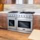 Cosmo 48'' 6.8 cu. ft. Double Oven Commercial Gas Range with Fan Assist Convection Oven in Stainless Steel Storage Drawer COS-EPGR486G - Image 2