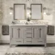 Eviva Aberdeen 60" Gray Transitional Double Sink Bathroom Vanity with White Carrara Top-EVVN412-60GR