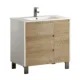 Eviva Bella 32” White/Oak Vanity with Porcelain sink-EVVN543-32WH/OAK