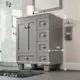 Eviva Happy  24" x 18" Transitional Grey Bathroom Vanity with white Carrara counter-top-EVVN30-24X18GR - Image 2