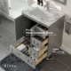 Eviva Happy  24" x 18" Transitional Grey Bathroom Vanity with white Carrara counter-top-EVVN30-24X18GR - Image 4