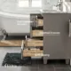 Eviva Happy  24" x 18" Transitional Grey Bathroom Vanity with white Carrara counter-top-EVVN30-24X18GR - Image 5