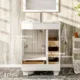 Eviva Happy  24" x 18" Transitional White Bathroom Vanity with white Carrara marble counter-top-EVVN30-24X18WH - Image 4