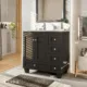 Eviva Happy  28" x 18" Transitional Espresso Bathroom Vanity with White Carrara Marble counter-top-EVVN30-28X18ES - Image 2