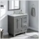 Eviva Happy  28" x 18" Transitional Grey Bathroom Vanity with White Carrara Marble counter-top-EVVN30-28X18GR - Image 2