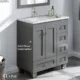 Eviva Happy  28" x 18" Transitional Grey Bathroom Vanity with White Carrara Marble counter-top-EVVN30-28X18GR - Image 4