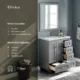 Eviva Happy  28" x 18" Transitional Grey Bathroom Vanity with White Carrara Marble counter-top-EVVN30-28X18GR - Image 7
