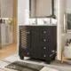 Eviva Happy  30" x 18" Transitional Espresso Bathroom Vanity with White Carrara Marble counter-Top-EVVN30-30X18ES - Image 2