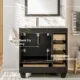 Eviva Happy  30" x 18" Transitional Espresso Bathroom Vanity with White Carrara Marble counter-Top-EVVN30-30X18ES - Image 5