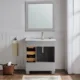 Eviva Happy  30" x 18" Transitional Grey Bathroom Vanity with White Carrara marble Counter-top-EVVN30-30X18GR - Image 6
