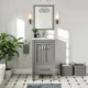 Eviva London 20" x 18" Gray Transitional Bathroom Vanity with White Carrara Top-TVN414-20X18GR
