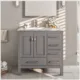 Eviva London 36" x 18" Gray Transitional Bathroom Vanity with White Carrara Top-TVN414-36X18GR