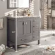 Eviva London 36" x 18" Gray Transitional Bathroom Vanity with White Carrara Top-TVN414-36X18GR - Image 2