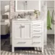 Eviva London 36" x 18" White Transitional Bathroom Vanity with White Carrara Top-TVN414-36X18WH