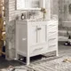 Eviva London 36" x 18" White Transitional Bathroom Vanity with White Carrara Top-TVN414-36X18WH - Image 2