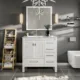 Eviva London 38" x 18" White Transitional Bathroom Vanity with White Carrara Top-TVN414-38X18WH