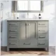 Eviva London 42" x 18" Gray Transitional Bathroom Vanity with White Carrara Top-TVN414-42X18GR